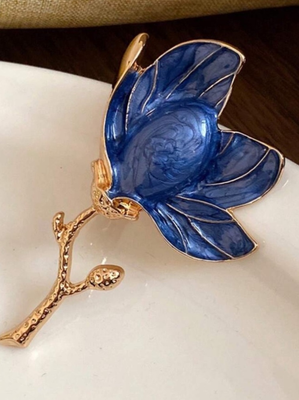Epoque Bleu Floral Couture Brooch